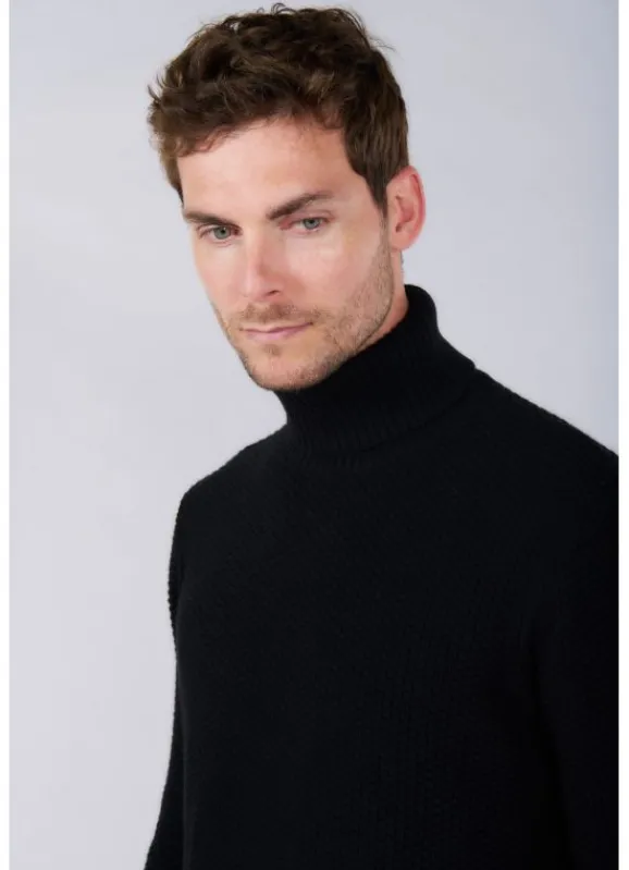 jerem Col roulé en maille fantaisie Brado- Pull Col Roulé