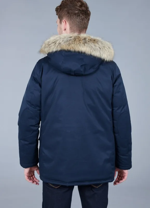 jerem Parka en duvet avec capuche et bande en fausse fourrure amovible- Parkas Capuche
