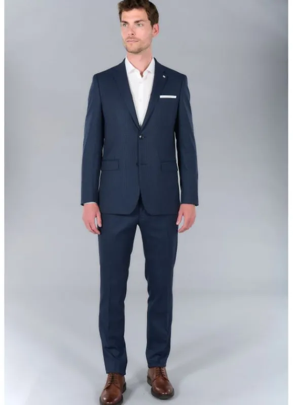 jerem Veste de costume classique en étamine faux unis- Vestes Costume Bleu | Costumes Décontracté